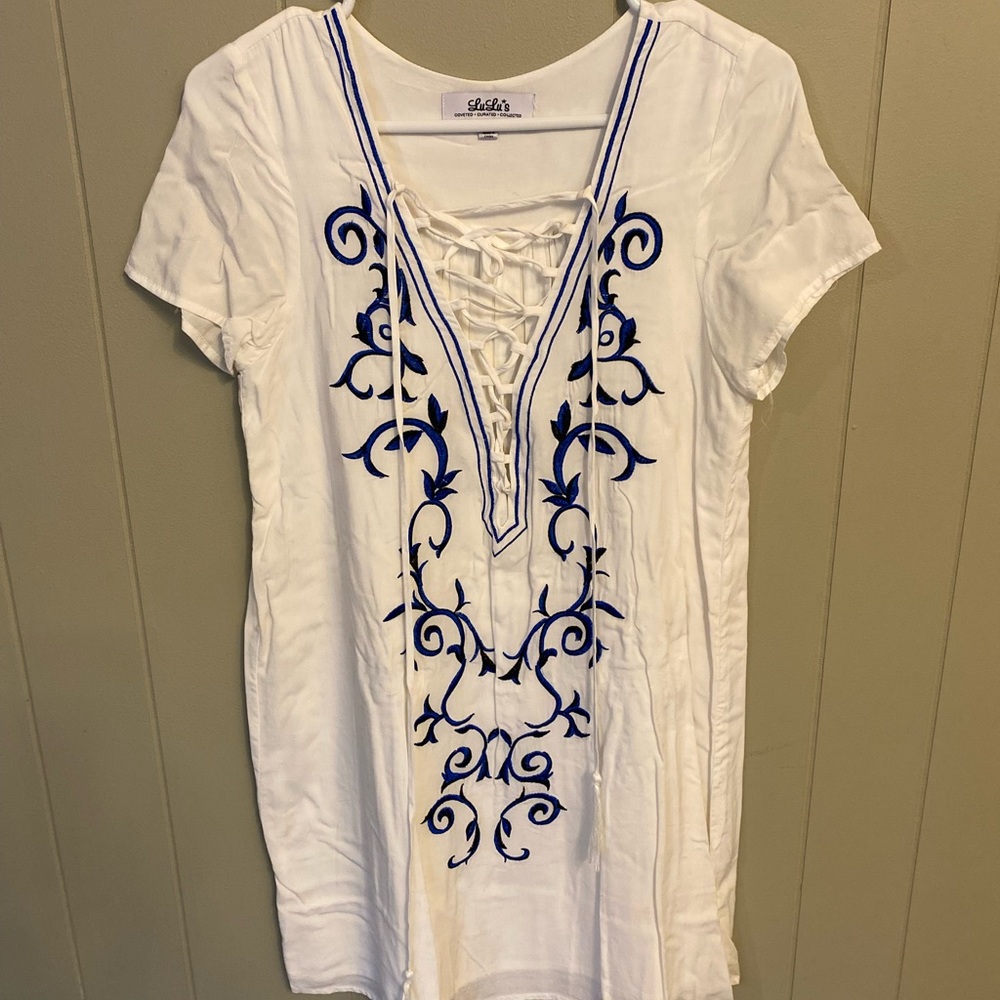 Blue and white lulus dress